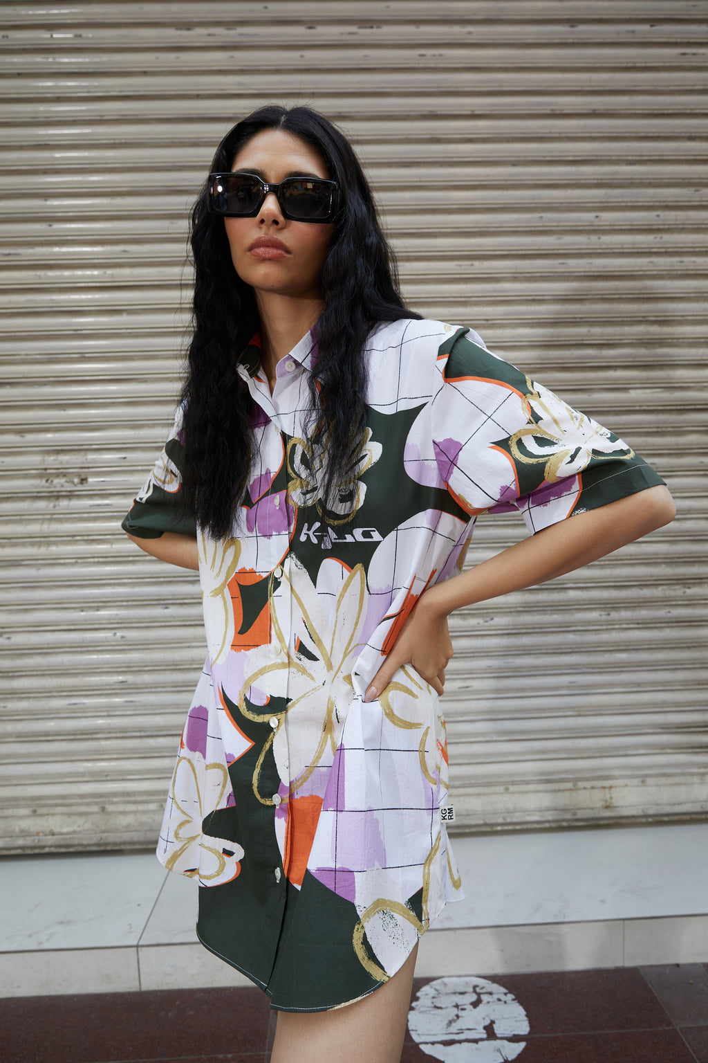 NOVA GRID' SHIRT DRESS