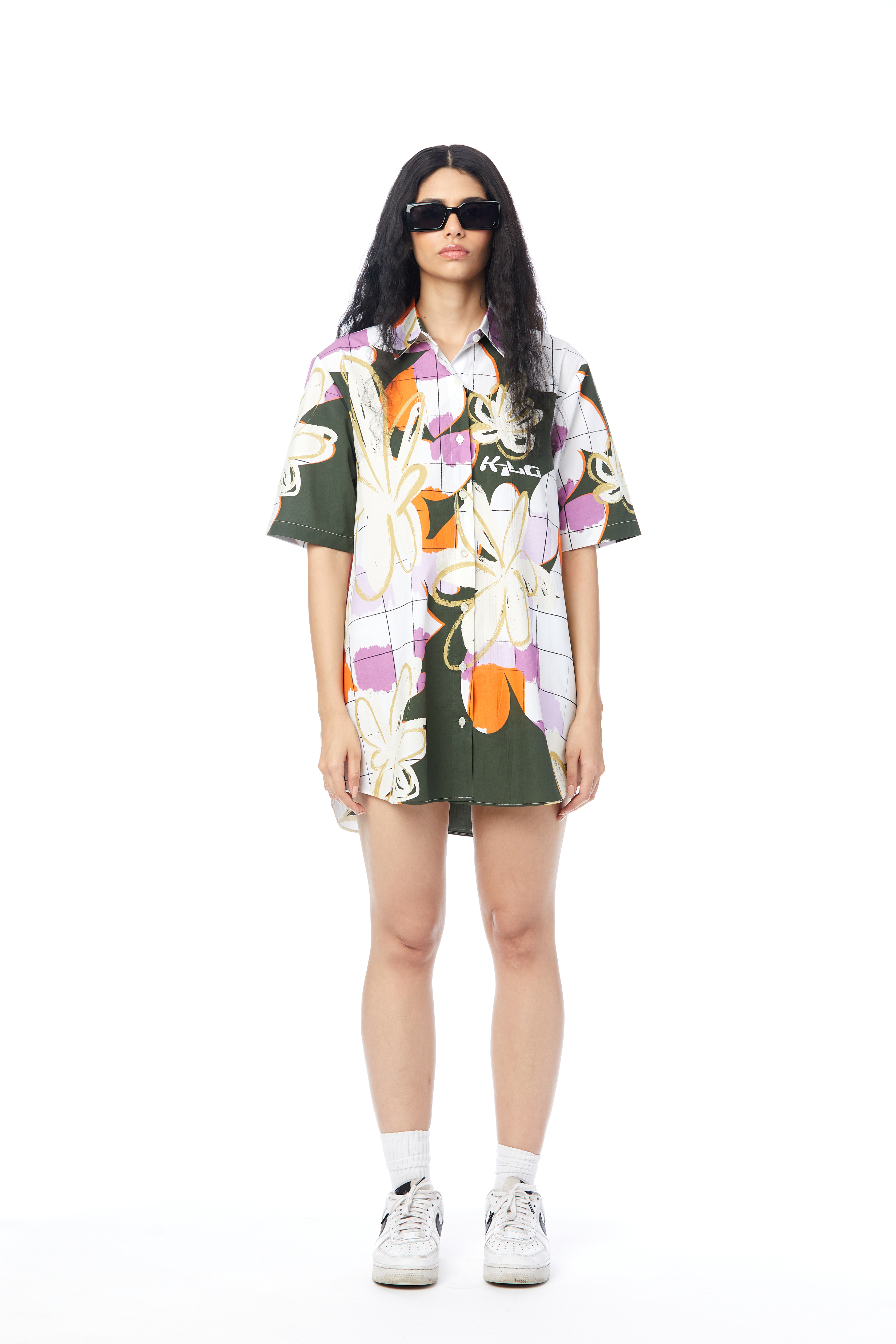 NOVA GRID' SHIRT DRESS