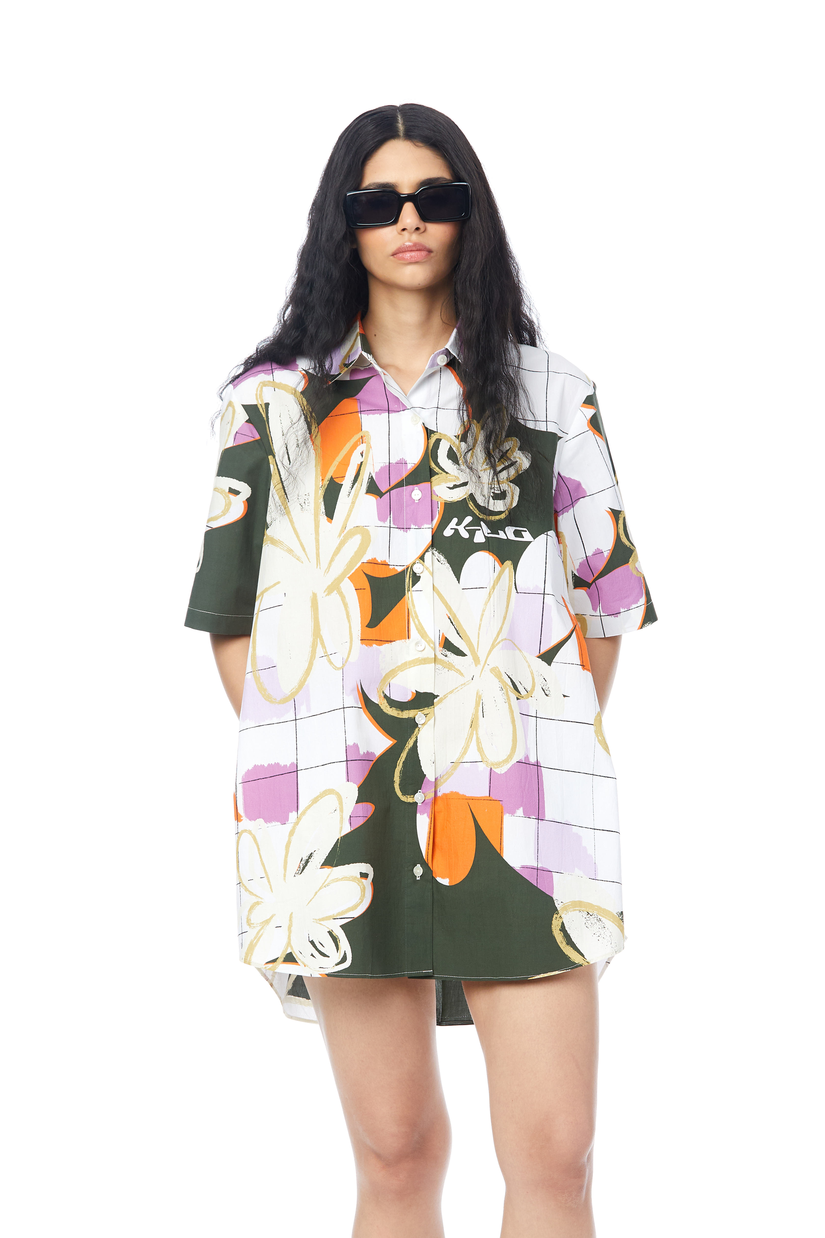 NOVA GRID' SHIRT DRESS